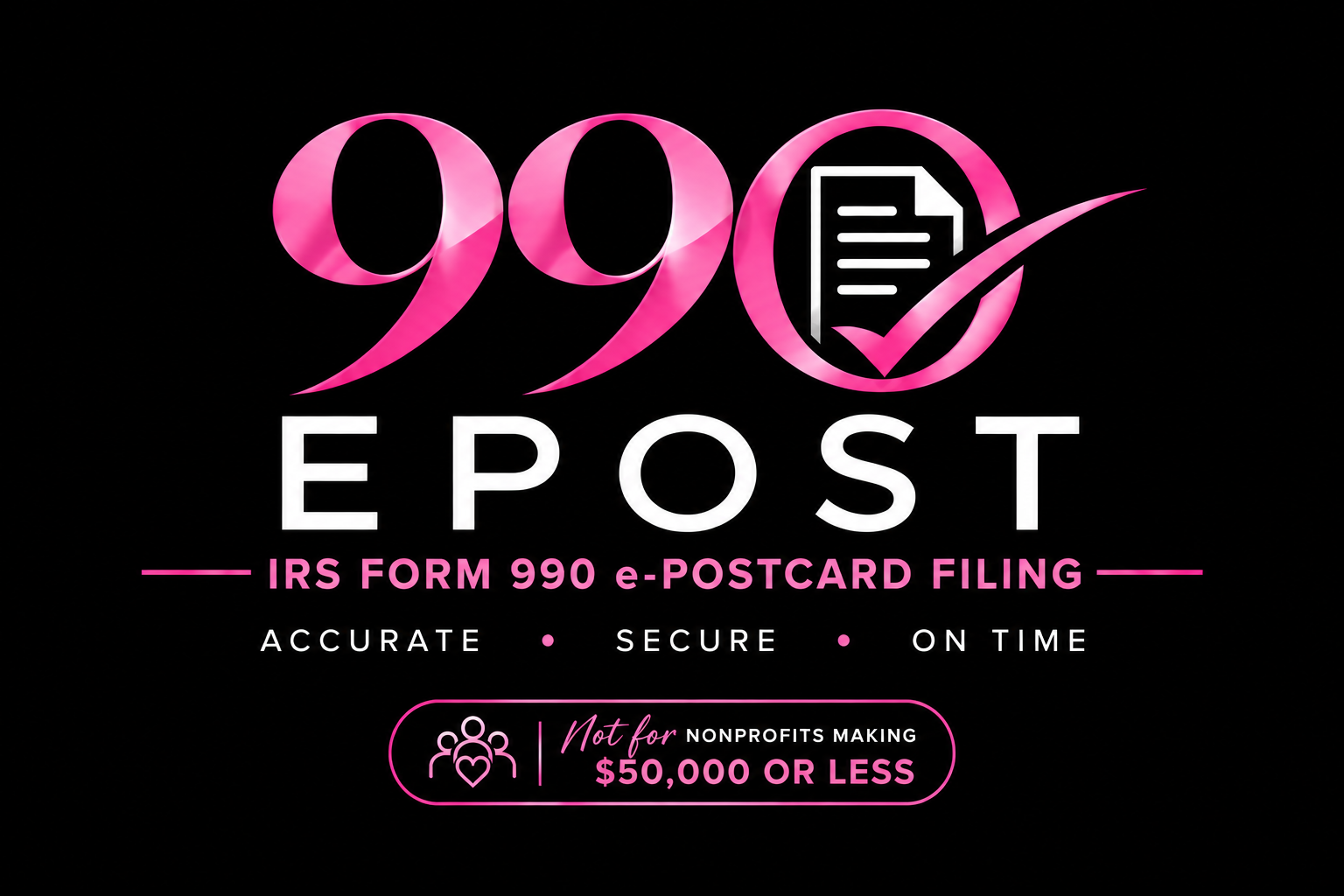 990epost — IRS Form 990 e-Postcard filing. Accurate, secure, on time. Not-for-profits making $50,000 or less.